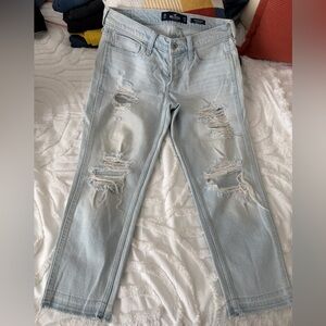 Hollister Light Blue Distressed Boyfriend Jeans